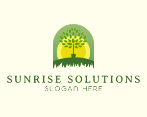 Landscaping Tree Grass logo design