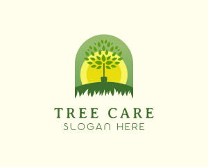 Landscaping Tree Grass logo design