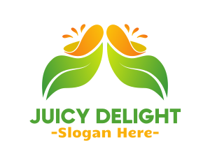 Juicy - Organic Juice Leaf logo design