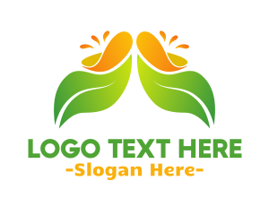Juice - Organic Juice Leaf logo design