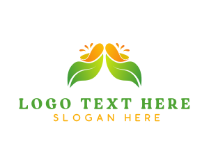 Juice - Organic Juice Leaf logo design