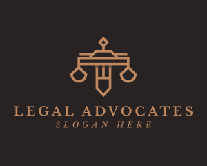 Law Firm Sword Justice Scale logo design