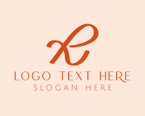 Cosmetics - Handwritten Orange Letter R logo design