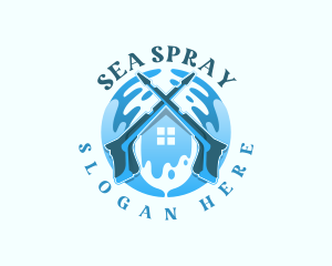 Pressure Washer Water House logo design