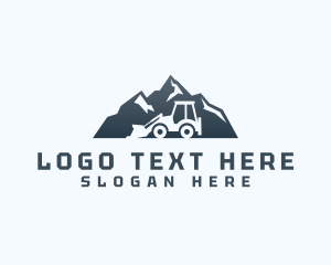 Backhoe - Mountain Digger Construction logo design