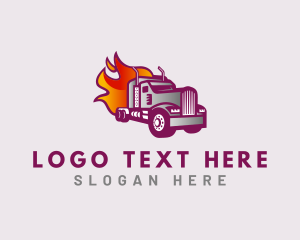 Automotive - Flaming Truck Courier logo design