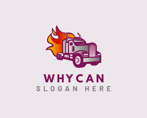 Flaming Truck Courier Logo