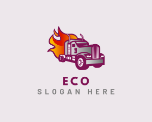 Roadie - Flaming Truck Courier logo design