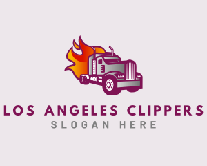 Freight - Flaming Truck Courier logo design