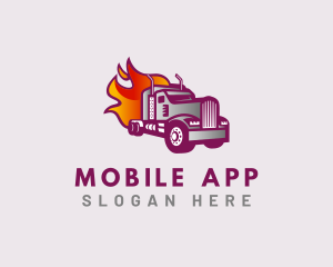 Haulage - Flaming Truck Courier logo design