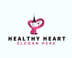 Syringe Heart Healthcare logo design