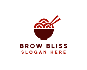 Asian Rice Noodle Bowl logo design