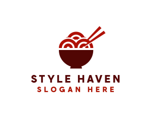 Asian Rice Noodle Bowl logo design