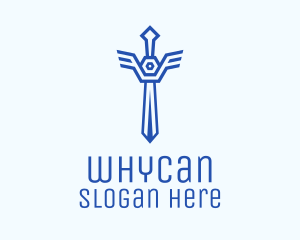 Blue Sword Outline Logo