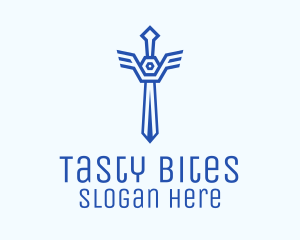 Team - Blue Sword Outline logo design