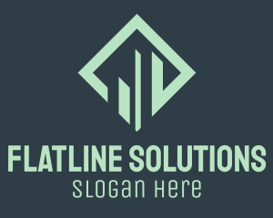 Flat - Green Skyscraper Glare logo design