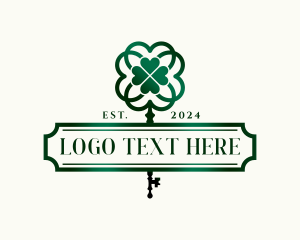 Secret Garden - Clover Leaf Key logo design