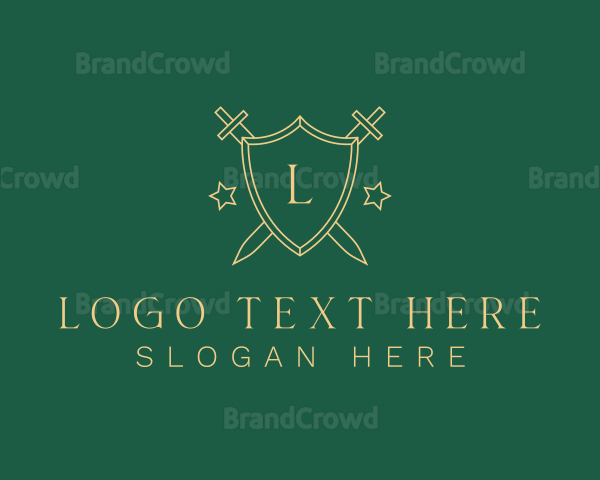 Medieval Shield Sword Logo