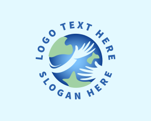 Environment - Earth Hug Hands logo design