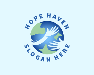 Earth Hug Hands logo design