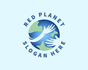 Earth Hug Hands logo design