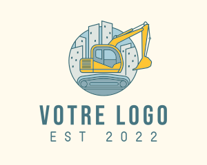 Builder Construction Digger logo design