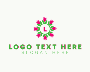 Tulip Wreath Decor logo design