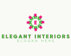 Tulip Wreath Decor logo design