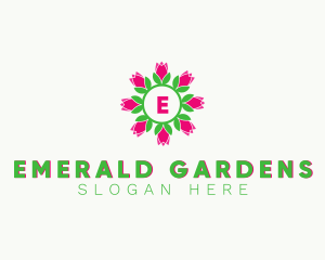 Tulip Wreath Decor logo design