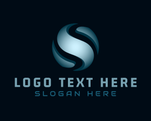 Global - 3D Globe Letter S logo design