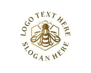 Hive - Honey Bee Wings logo design