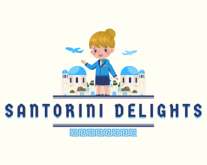 Santorini - Santorini Tourism Stewardess logo design