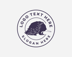 Frilled Lizard - Echidna Wild Animal logo design