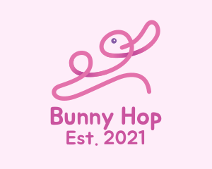 Pink Monoline Bunny logo design