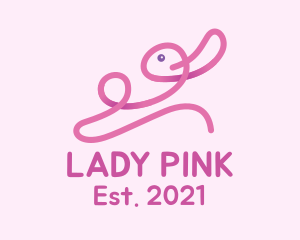 Pink Monoline Bunny logo design