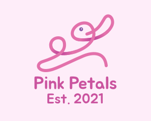 Pink Monoline Bunny logo design