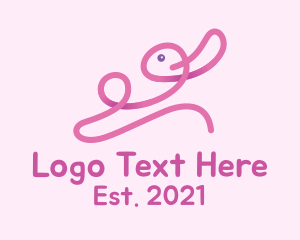 Pet Shop - Pink Monoline Bunny logo design