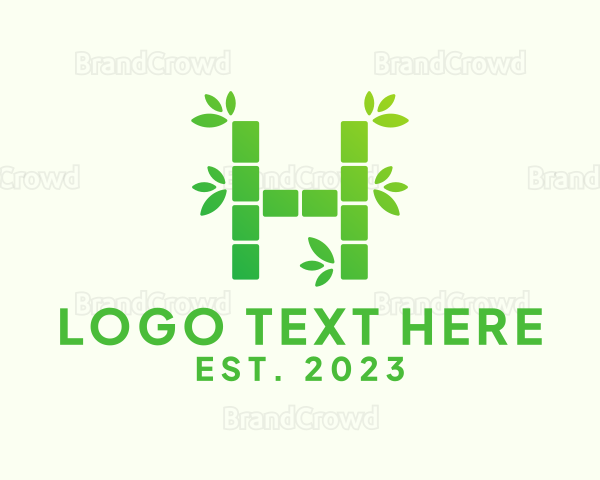 Bamboo Plant Letter H Logo