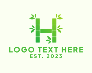 Eco Park - Bamboo Plant Letter H logo design