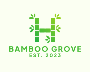 Bamboo - Bamboo Plant Letter H logo design