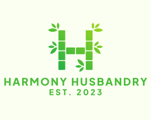 Bamboo Plant Letter H  logo design