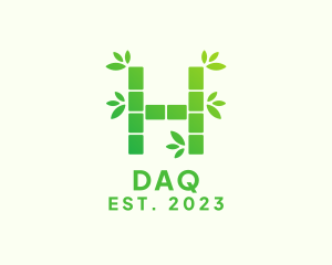 Eco - Bamboo Plant Letter H logo design