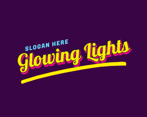 Lights - Neon Playful Wordmark logo design