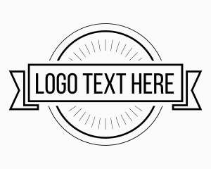 Text - Black & White Hipster Circle logo design