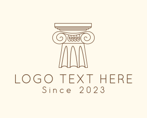 Museum - Greek Column Pillar logo design