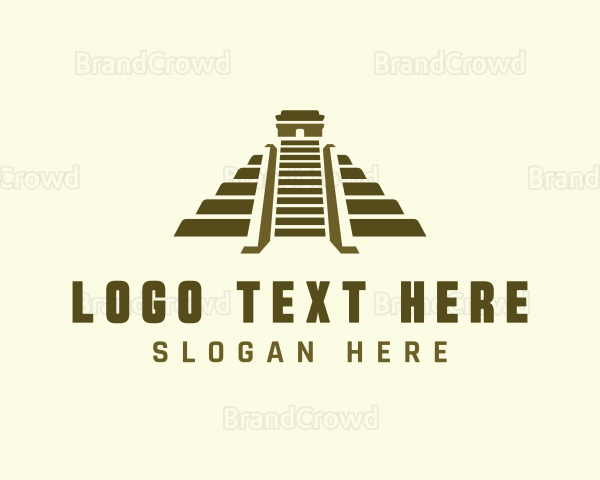 Mayan Pyramid Temple Logo