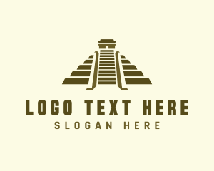 Mexico - Mayan Pyramid Temple logo design