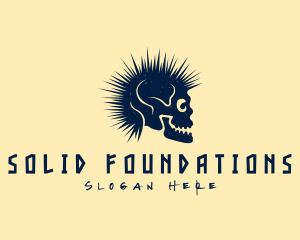 Rock Band - Blue Punk Skull logo design