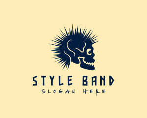 Blue Punk Skull logo design