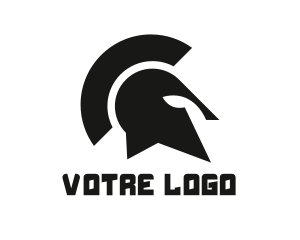 Black Spartan Helmet Logo